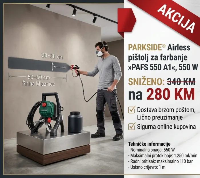 Slika oglasa PARKSIDE® Airless pištolj za farbanje »PAFS 550 A1«, 550 W
